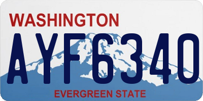 WA license plate AYF6340