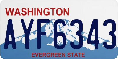 WA license plate AYF6343