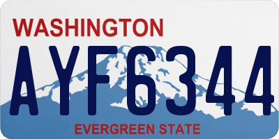 WA license plate AYF6344
