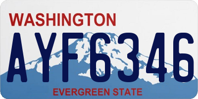WA license plate AYF6346