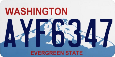 WA license plate AYF6347