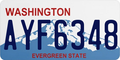WA license plate AYF6348