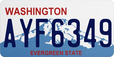 WA license plate AYF6349