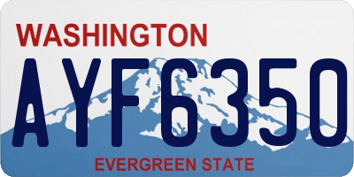 WA license plate AYF6350