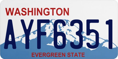 WA license plate AYF6351