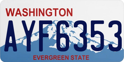 WA license plate AYF6353