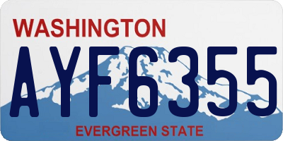 WA license plate AYF6355