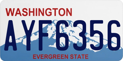 WA license plate AYF6356