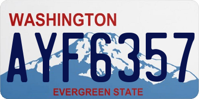 WA license plate AYF6357