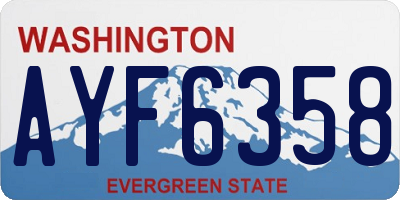 WA license plate AYF6358