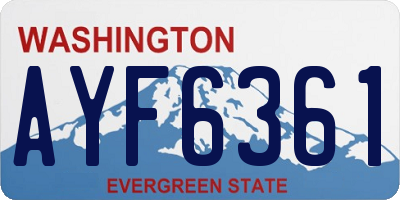 WA license plate AYF6361