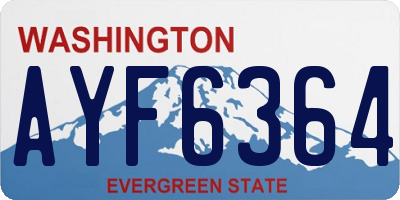 WA license plate AYF6364