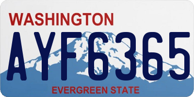 WA license plate AYF6365