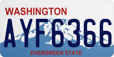 WA license plate AYF6366