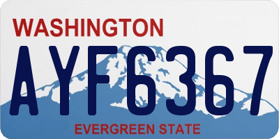 WA license plate AYF6367