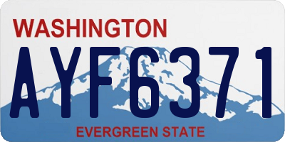 WA license plate AYF6371
