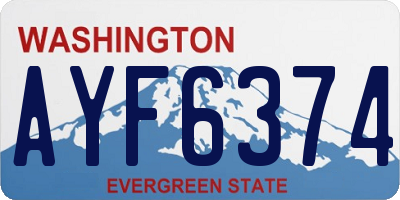 WA license plate AYF6374