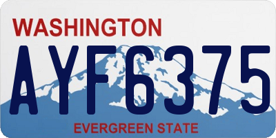 WA license plate AYF6375