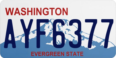 WA license plate AYF6377