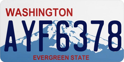 WA license plate AYF6378