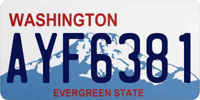 WA license plate AYF6381
