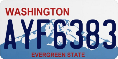 WA license plate AYF6383