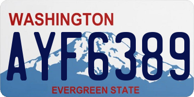 WA license plate AYF6389