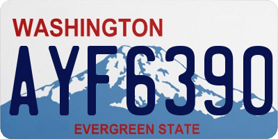 WA license plate AYF6390