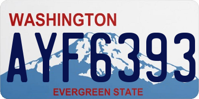 WA license plate AYF6393