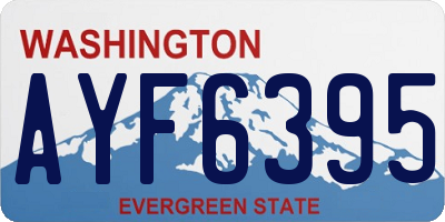 WA license plate AYF6395