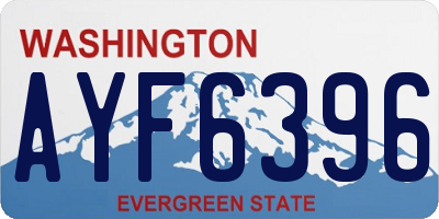 WA license plate AYF6396