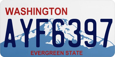 WA license plate AYF6397