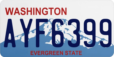 WA license plate AYF6399