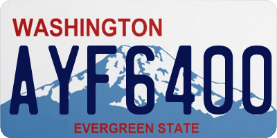 WA license plate AYF6400
