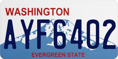 WA license plate AYF6402
