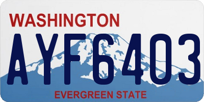 WA license plate AYF6403