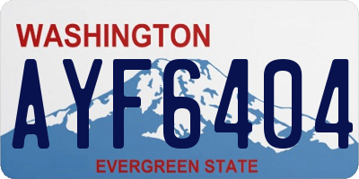 WA license plate AYF6404