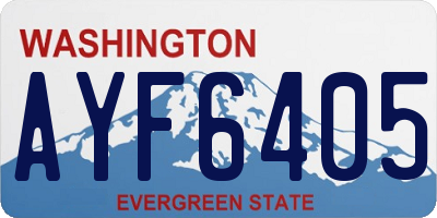 WA license plate AYF6405