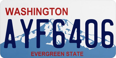 WA license plate AYF6406