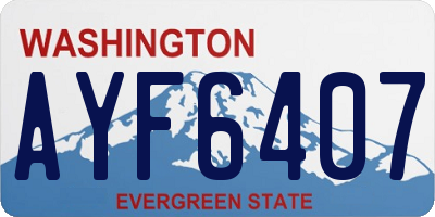 WA license plate AYF6407