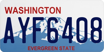 WA license plate AYF6408