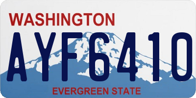 WA license plate AYF6410