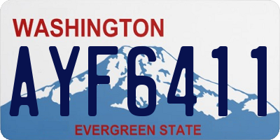 WA license plate AYF6411