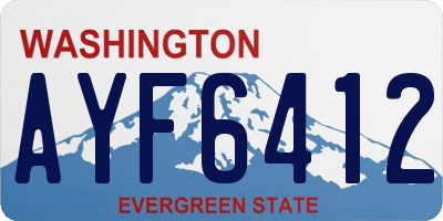 WA license plate AYF6412