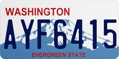 WA license plate AYF6415