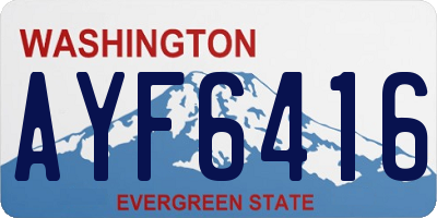 WA license plate AYF6416