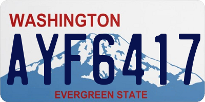 WA license plate AYF6417