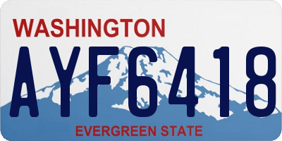 WA license plate AYF6418