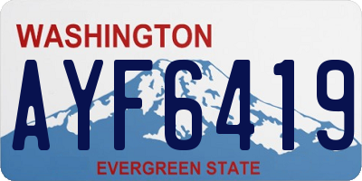 WA license plate AYF6419