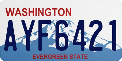 WA license plate AYF6421